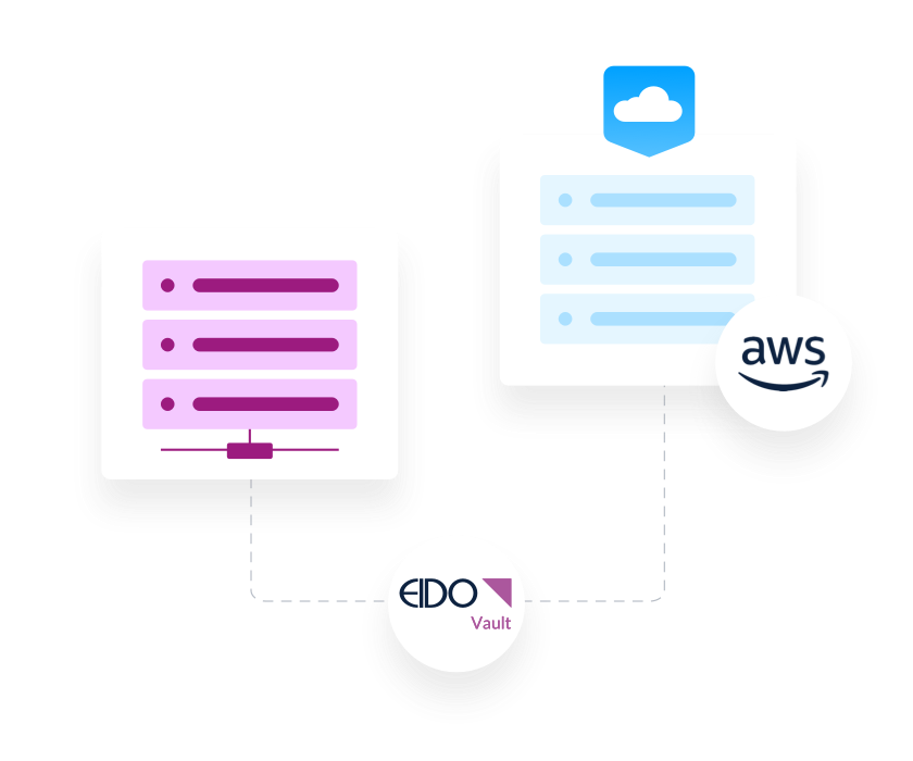 Graphic illustrating the potential integration of Eido's services with Amazon Web Services and the Cloud