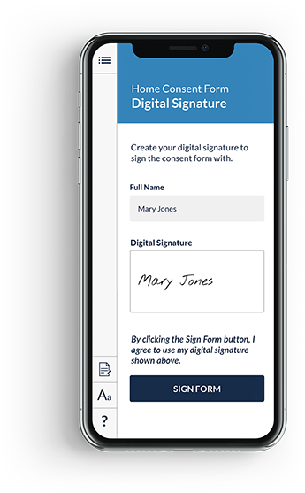 Mobile phone displaying a medical document